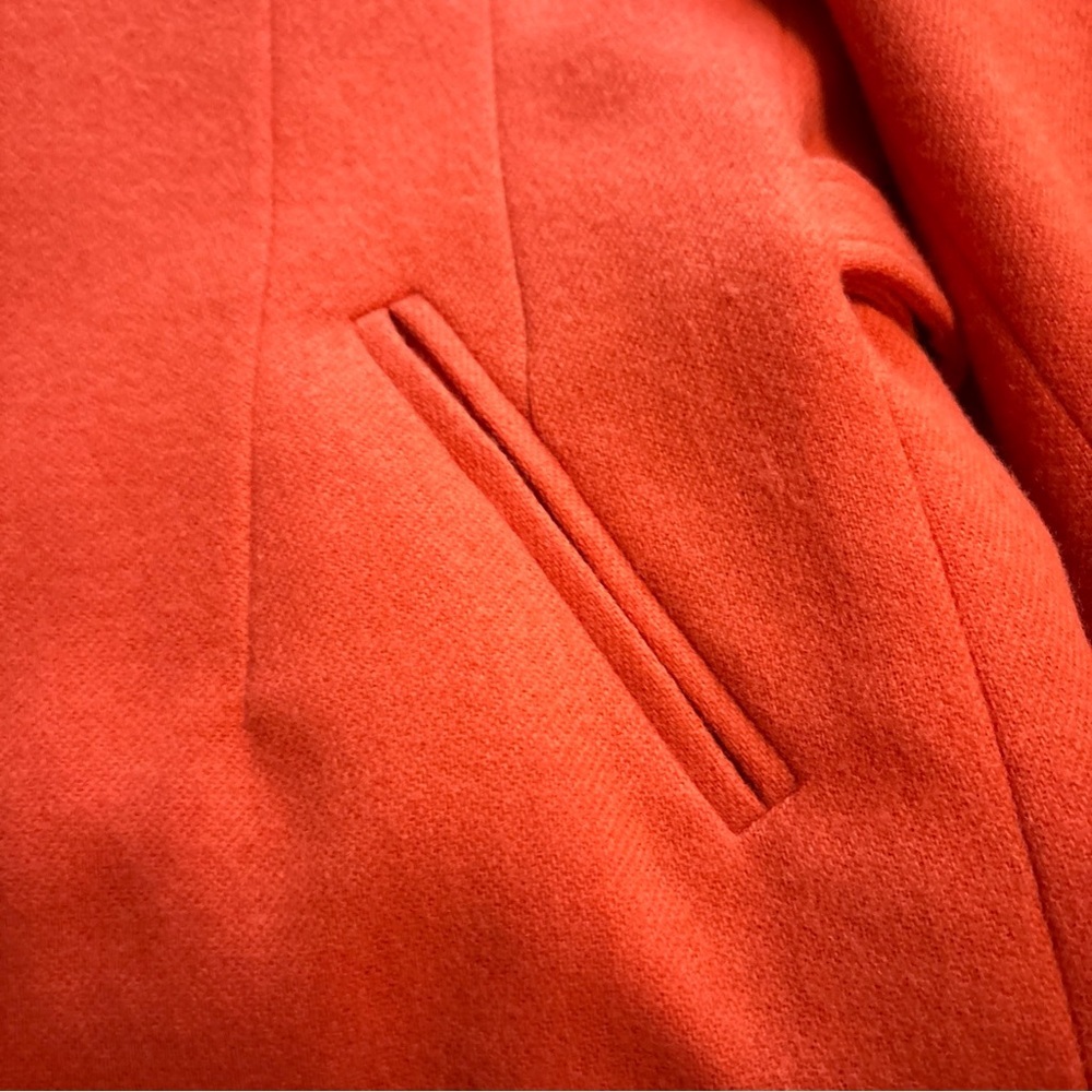 VTG International Scene Orange‎ Wool Blend Pea Coat  Lined Women’s SZ 11/12 - Picture 4 of 15